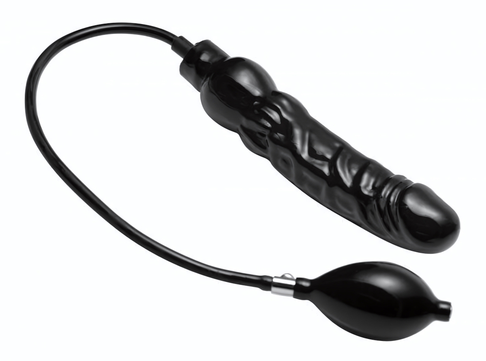 Фаллоимитатор с функцией расширения Primal Inflatable Dildo - 21,6 см. (Цвет: черный)