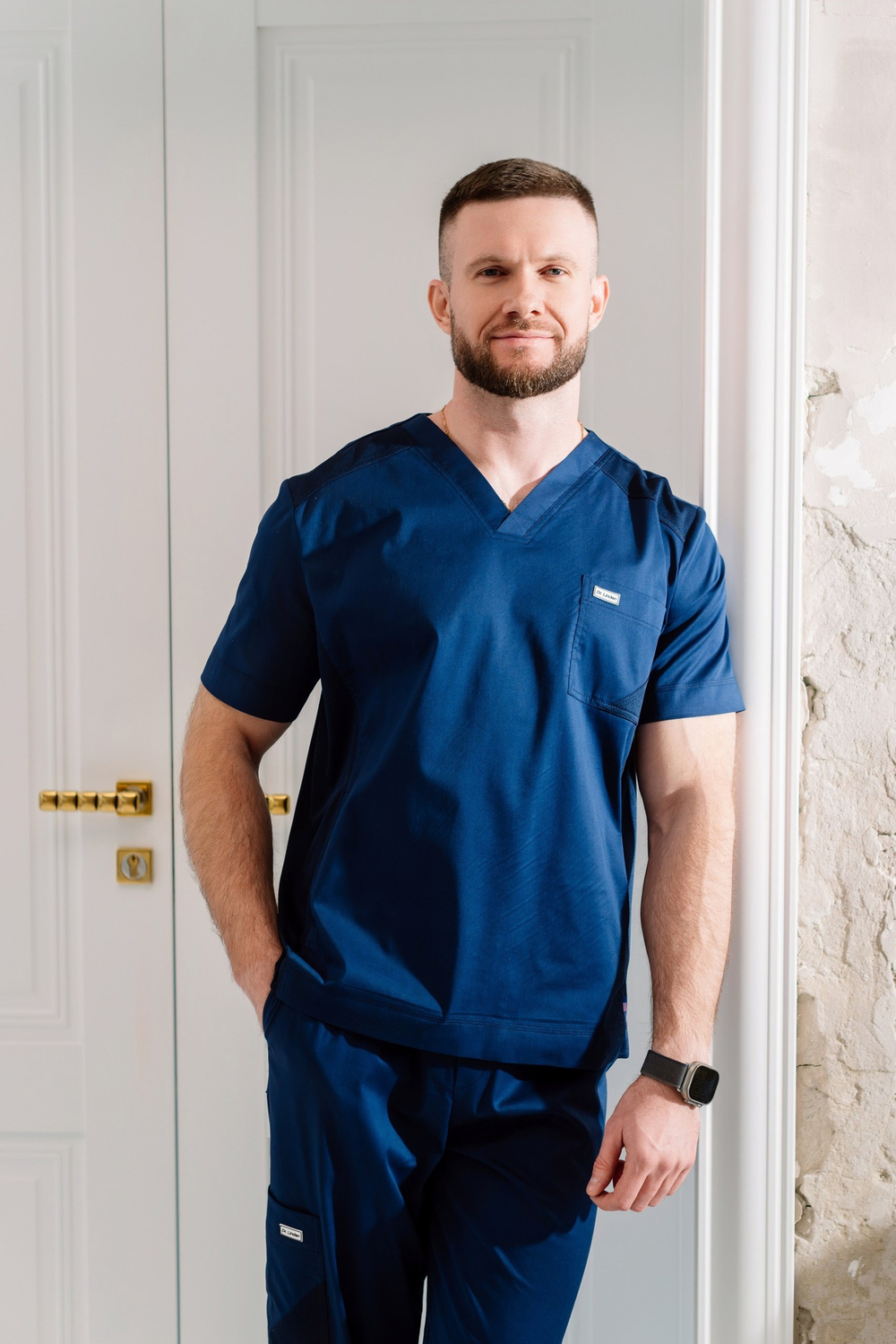 Рубашка с трикотажными вставками "Дентима"