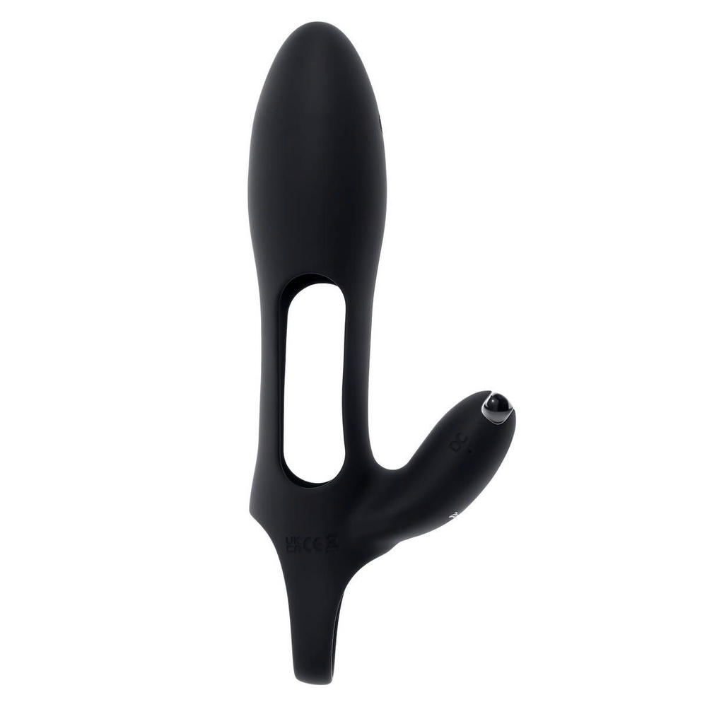 Черная насадка на пенис с вибрацией Nautilus