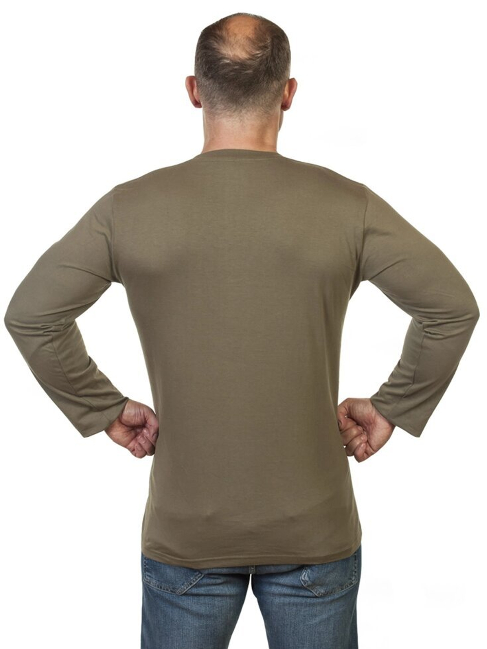 Мужская футболка хаки-олива с длинным рукавом RUS 58 (3XL)