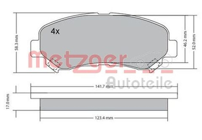 METZGER - 1170093-MEZ - Brake Pad Set, disc brake