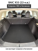Коврики ЭВА в багажник для BAIC X55 (22-н.в.)