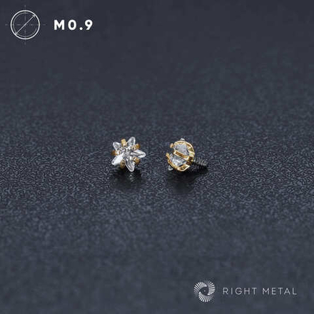 Cubic Zirconia Star Crystal PVD Yellow