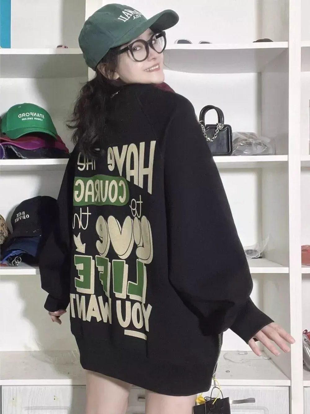 Свитшот с принтом оверсайз