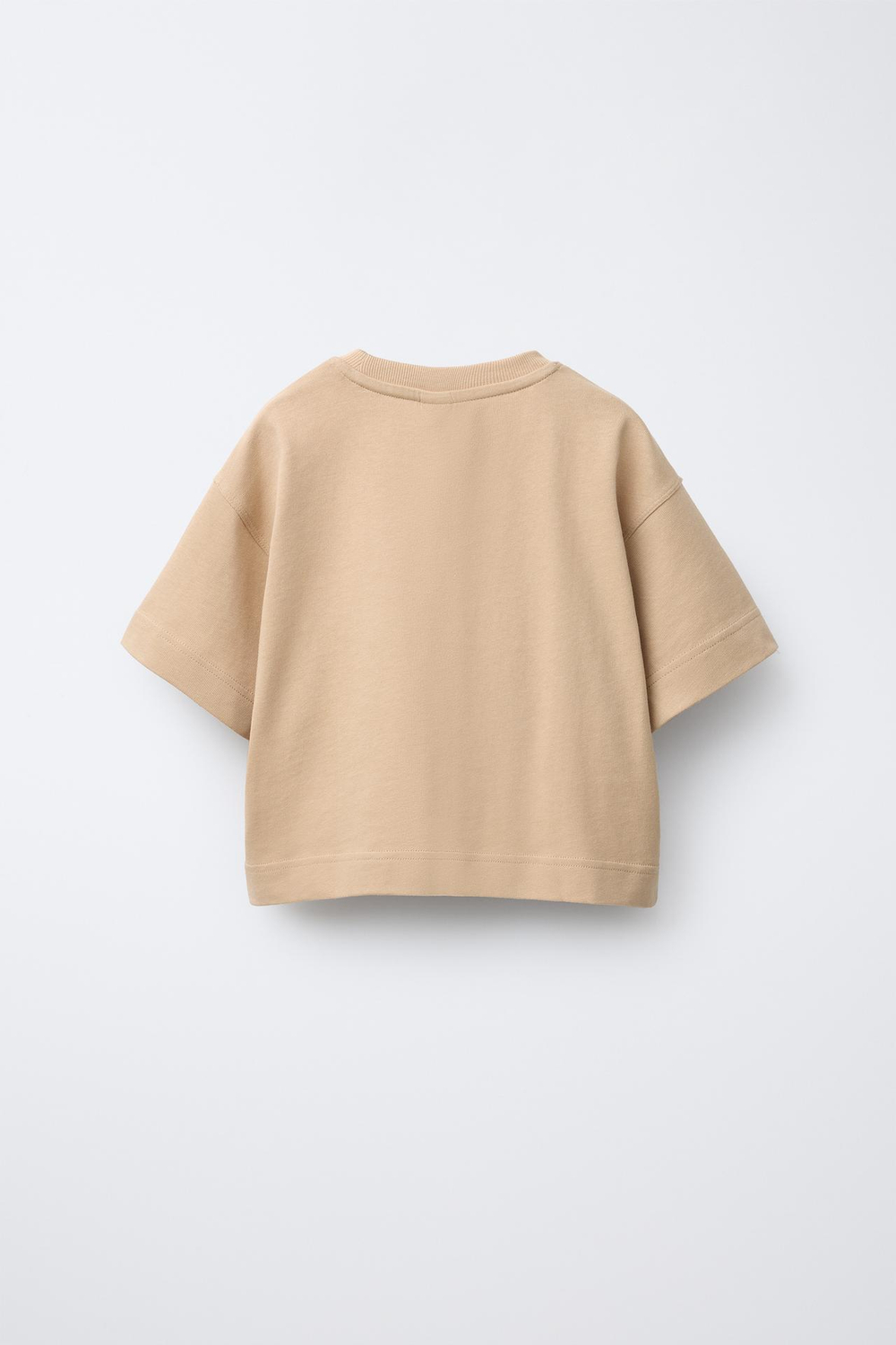 ZARA ОДНОТОННАЯ ФУТБОЛКА HEAVY WEIGHT, МЯГКИЙ КАШТАНОВЫЙ