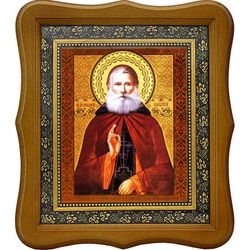 Феодосий Кавказский Преподобный чудотворец. Икона на холсте.