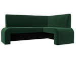 Диван кухонный угловой Кармен правый угол, Зеленый, Велюр, 126130