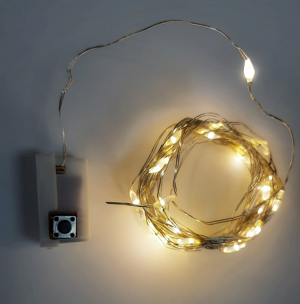 Гирлянда на батарейках (3м.) на проволоке желтый MZ001-3-3Y