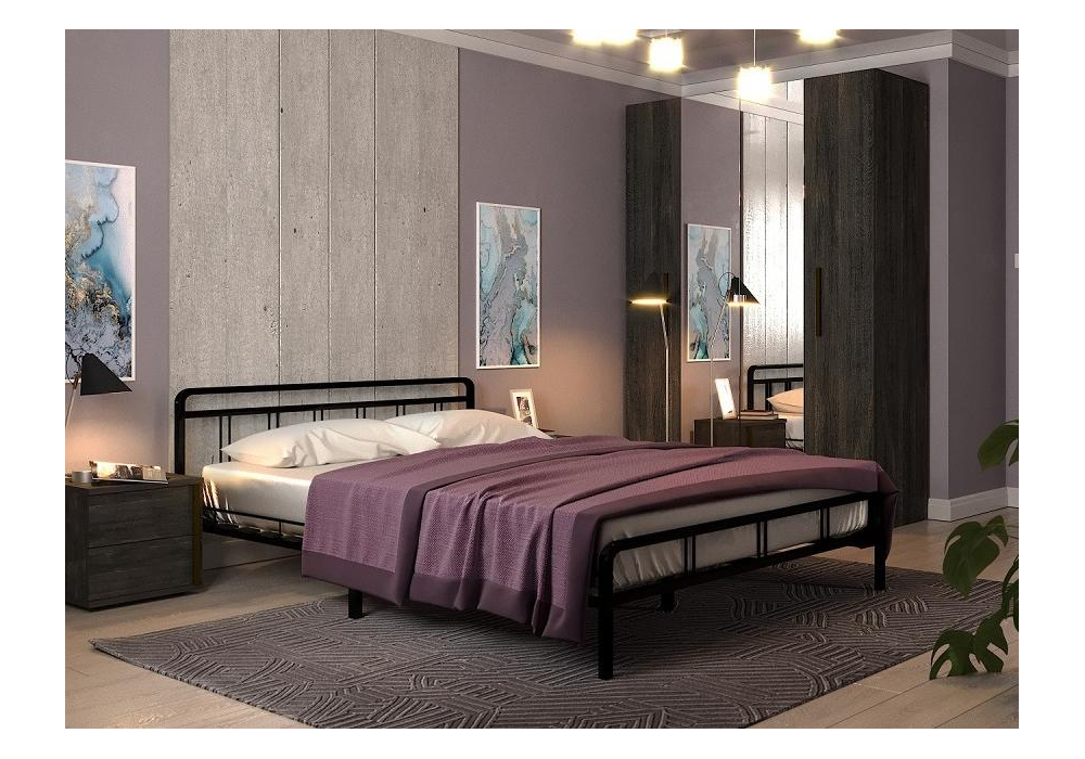 Кровать Woodville Рейк 140х200 черная