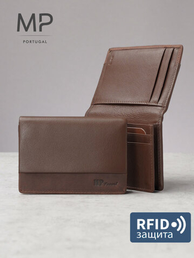 B123318R Cognac - Портмоне картхолдер с RFID защитой MP