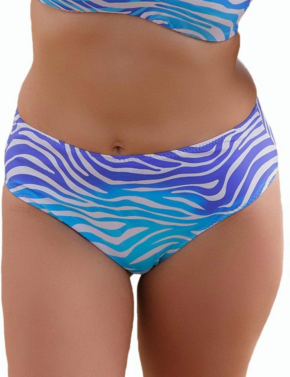Классические плавки с полосками зебры (Размер: L) (Цвет: белый с синим)