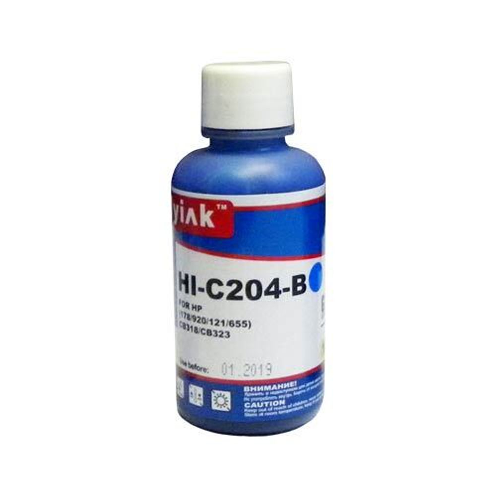 Чернила для HP (178/121/122/650/655/901/920/GT51/GT52/GT53) CB318/CB323 (100мл, cyan, Dye) HI-C204-B Gloria™ MyInk