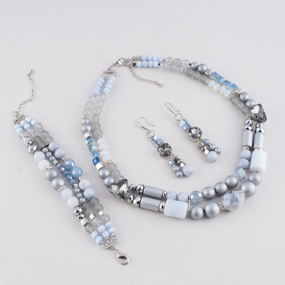 10118161 Колье Solo с агатом и кварцем