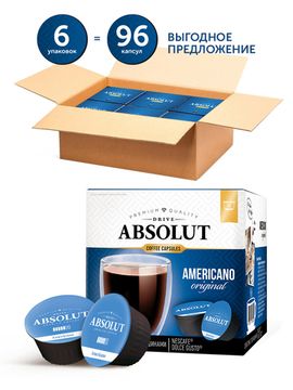 Кофе в капсулах Drive Absolut АМЕРИКАНО, для кофемашин Dolce Gusto (Дольче Густо), 96 капсул