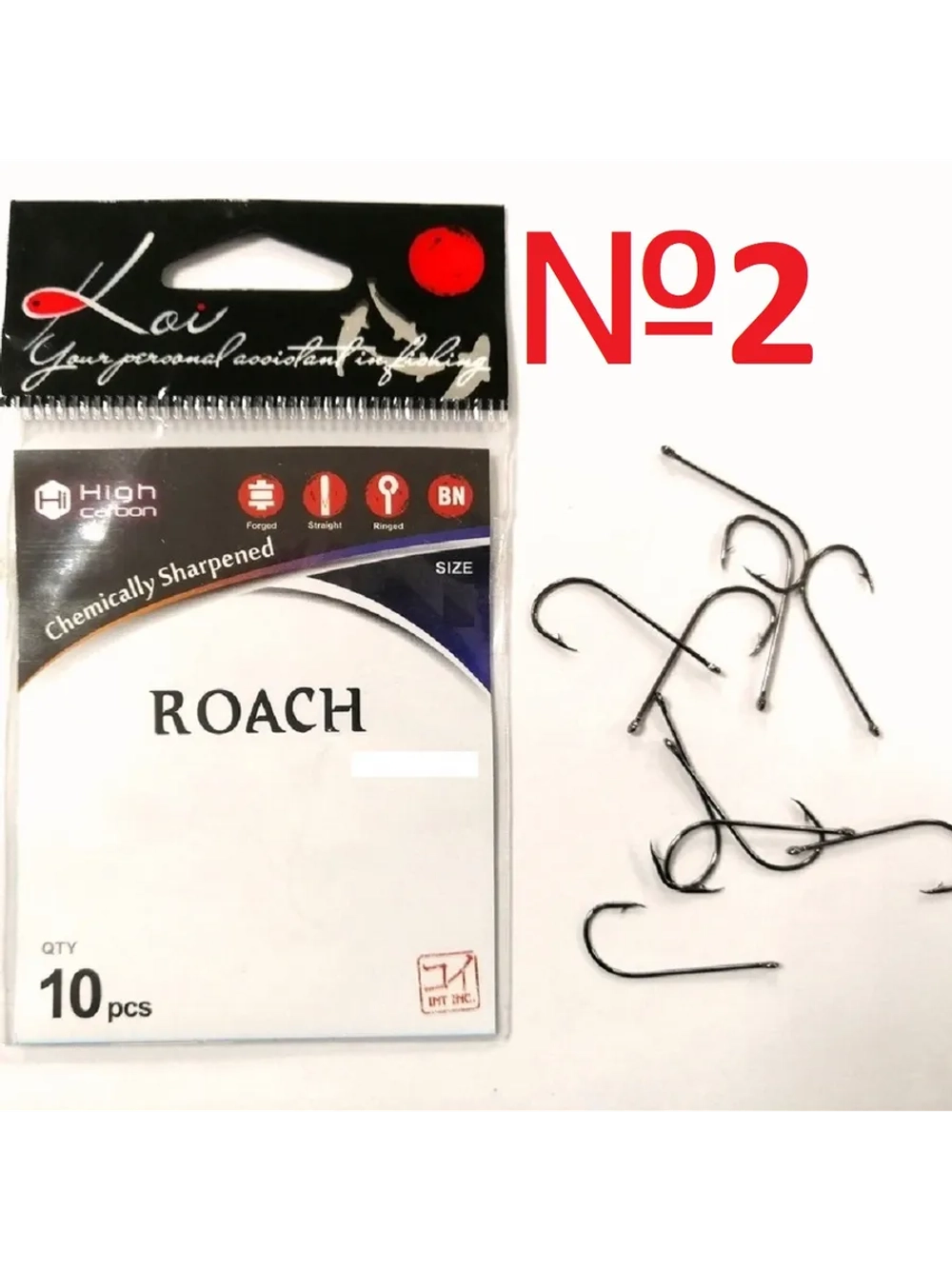 Крючок KOI "ROACH", размер 2 (INT), цвет BN