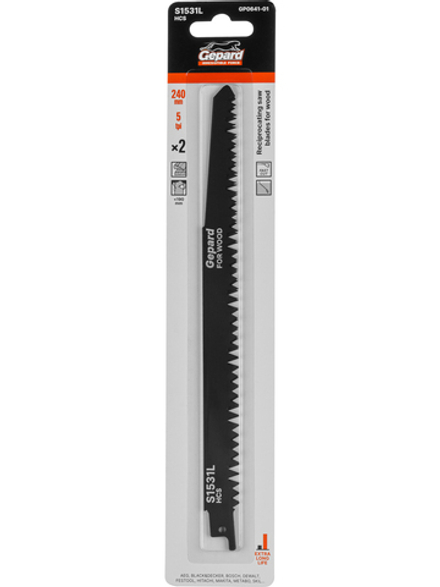 Пилка сабельная по дереву S1531L (2 шт.) GEPARD