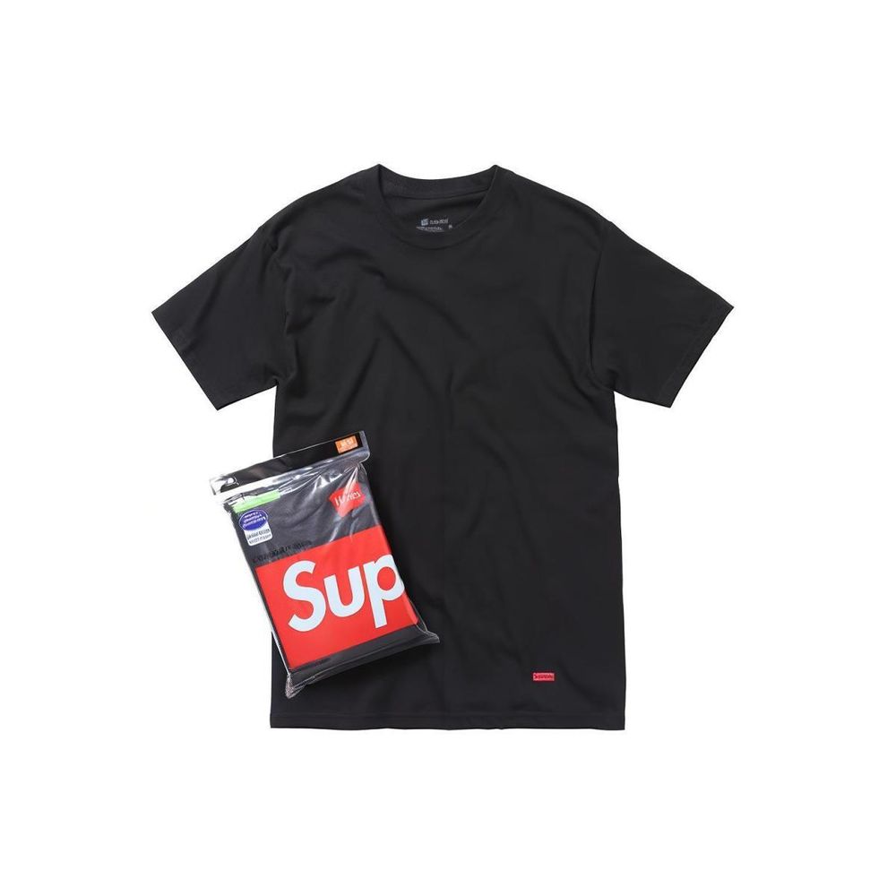 Supreme Week 1 x Hanes Tagless Tees (3 Pack) Black T 3