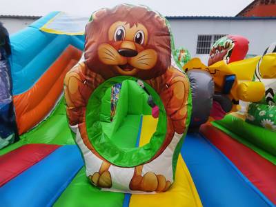 Коммерческий надувной батут "Царство зверей 3", 5x4x2.8 м