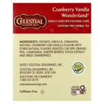 Celestial Seasonings, Holiday Herbal Tea, Cranberry Vanilla Wonderland®, без кофеина, 18 чайных пакетиков, 38 г (1,3 унции)