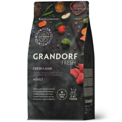 Grandorf Fresh, Fresh Lamb, Adult для взрослых кошек (Свежее мясо ягненка с бататом)