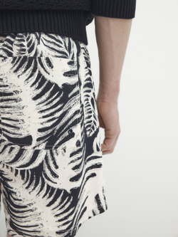 Massimo Dutti Плавки с принтом «Листья», темно-синий