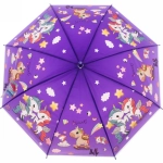 Зонт детский полуавтомат «Ultramarine - Единорожки», микс 4 цвета, 8 спиц, d-86см, длина в слож. виде 65см