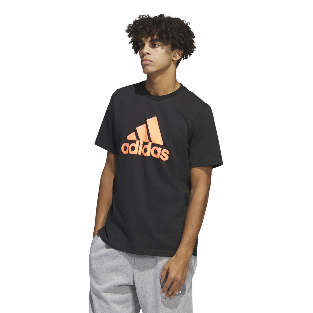 Мужское теннисное поло adidas Logo Pen Fill - Sportswear Graphic T-Shirt Men - Black, Orange