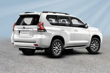 Защита заднего бампера (нержавейка) Toyota Land Cruiser Prado J150 (2017-2020) d57 короткая