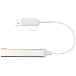 Alkaid 4-портовый концентратор USB-A и Type-C из переработанного алюминия с двумя входами
