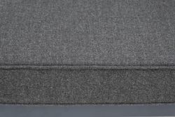 "Канны" угловой модуль плетеный из роупа, каркас алюминий темно-серый (RAL7024) муар, роуп темно-серый круглый, ткань темно-серая 027