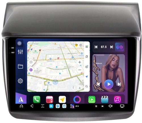 Магнитола для Mitsubishi L200 4, Pajero Sport 2 2006-2016 - FarCar S500-TS20 монитор 9.5" 2K QLED на Android 14, Быстрейшая, CarPlay, 4G SIM-слот