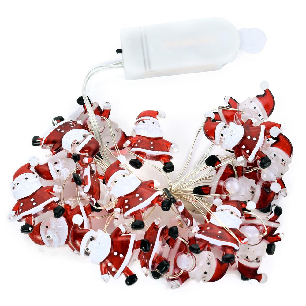 Гирлянда для дома "Дед Мороз" на батарейках 2,0 м 20 ламп LED, 1 реж., IP-20, Теплый белый (Серпанти