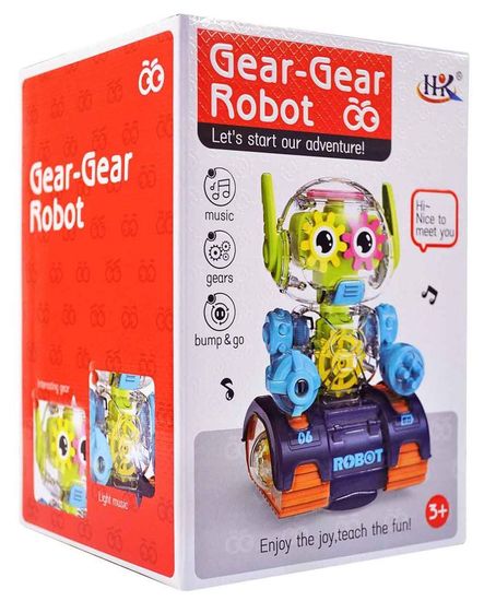 Механический робот - шестерёнки  (свет, звук )