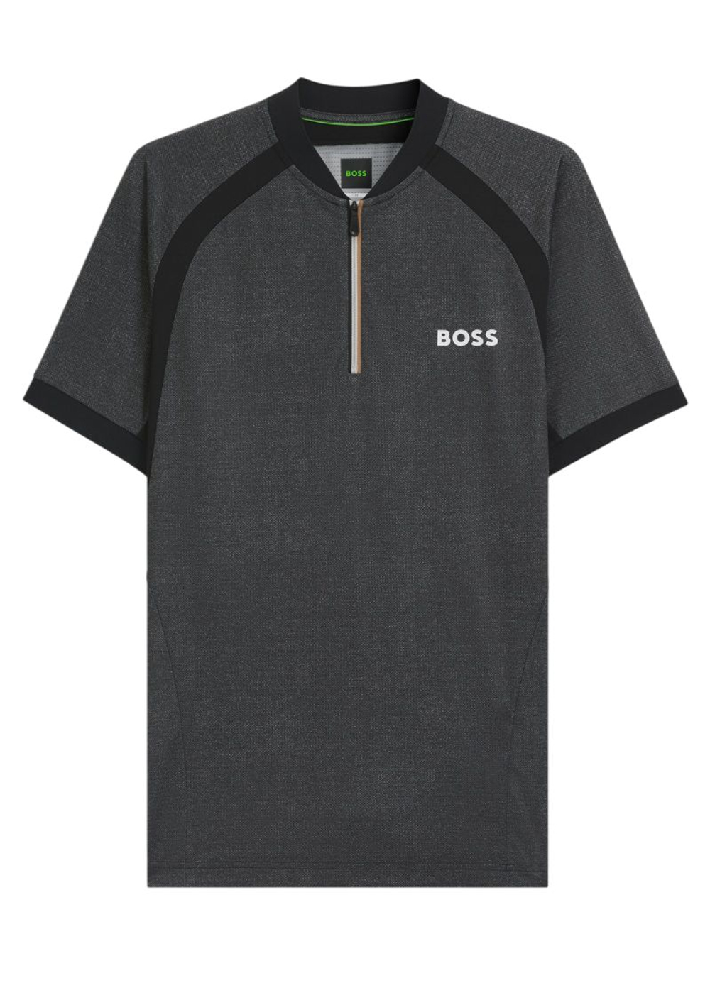 Теннисная футболка BOSS Matchball TOC Zip-Neck Slim-Fit - black