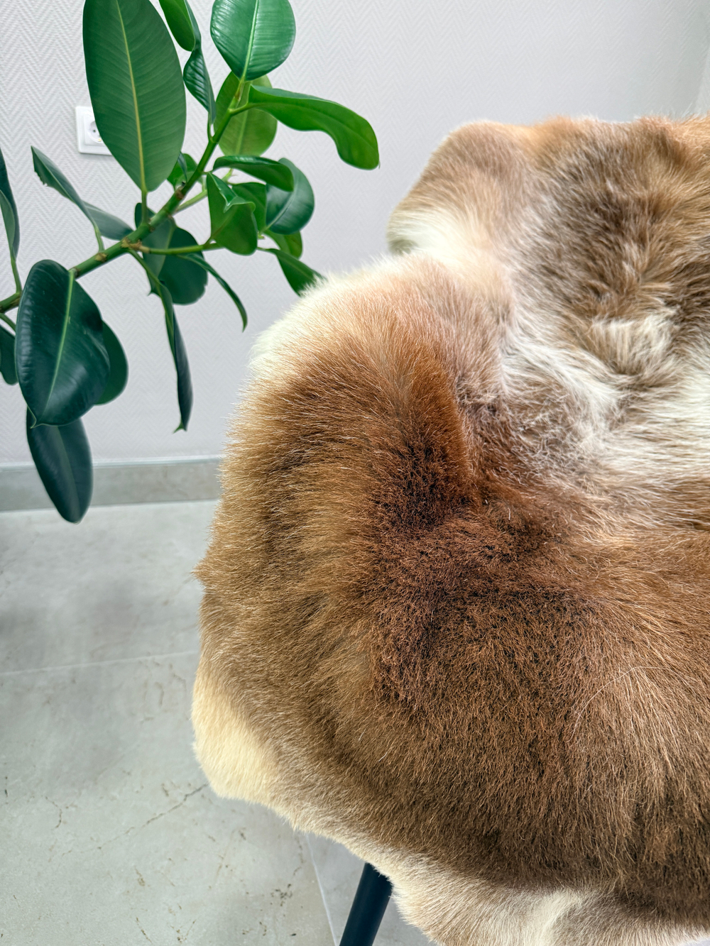 Шкура коврик меховой прикроватный овчина, 120х65 см.