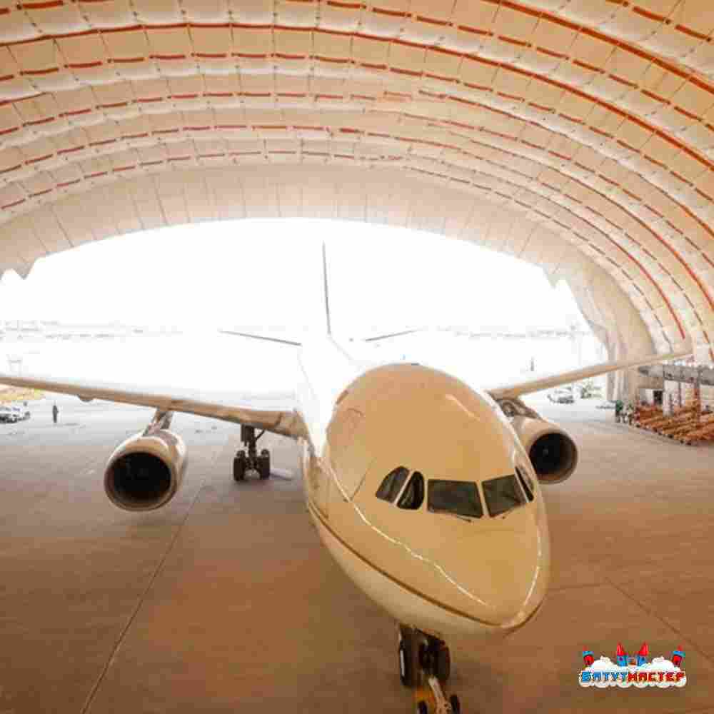 Пневмокаркасный ангар «Горизонт 2» авиационный 50×35×25 м — из ПВХ для самолетов