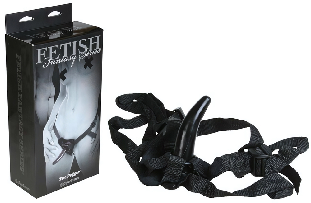 Страпон с небольшим стимулятором THE PEGGER (Цвет: черный)