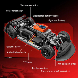 Радиоуправляемый дрифт-автомобиль MN268 GTR R35 1:16 черный