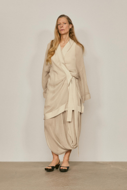 Massimo Dutti Драпированное кимоно - Limited Edition, натуральный
