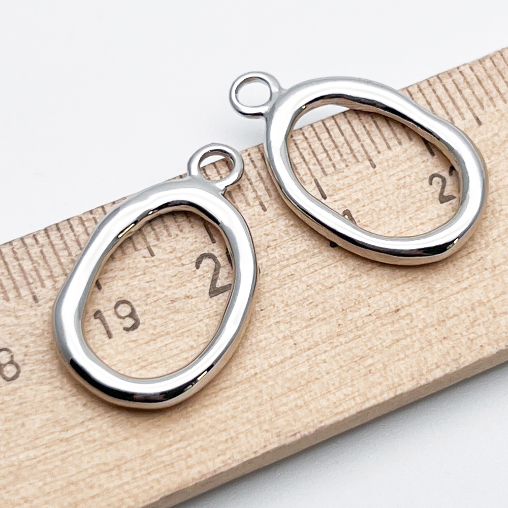 Подвеска Овал, цвет серебро, размер 24*15 мм, цена за 1 шт