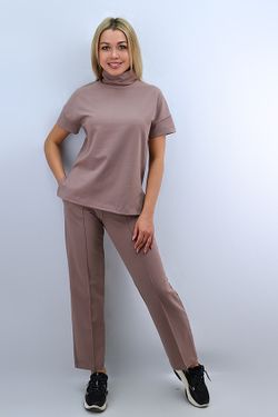 С-1715 Костюм из футера женский / футболка и брюки с отстрочкой