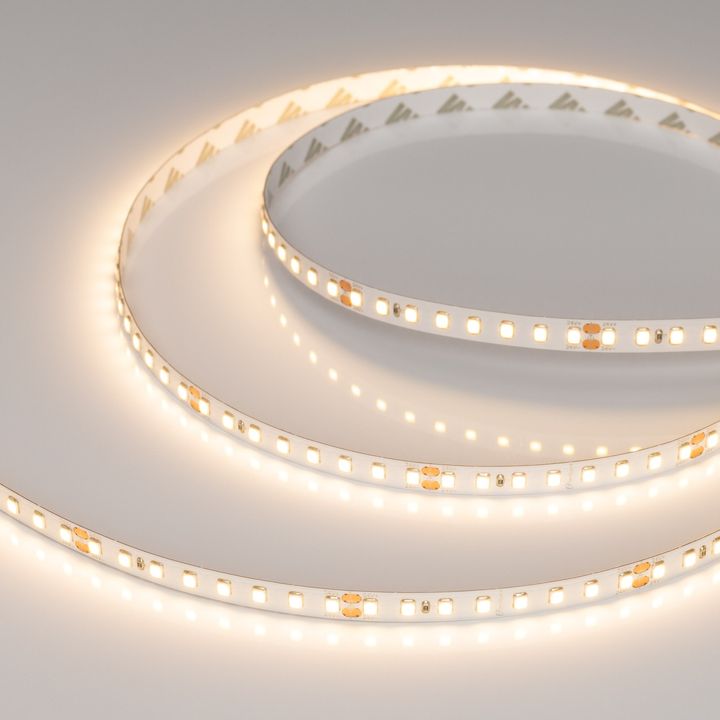 Светодиодная лента RT-A128-8mm 24V Warm2700 (10 W/m, IP20, 5m) Arlight 038759(1)