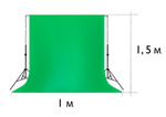 Фон тканевый Gozhy G-002 1,5x1m Хромакей (зелёный)