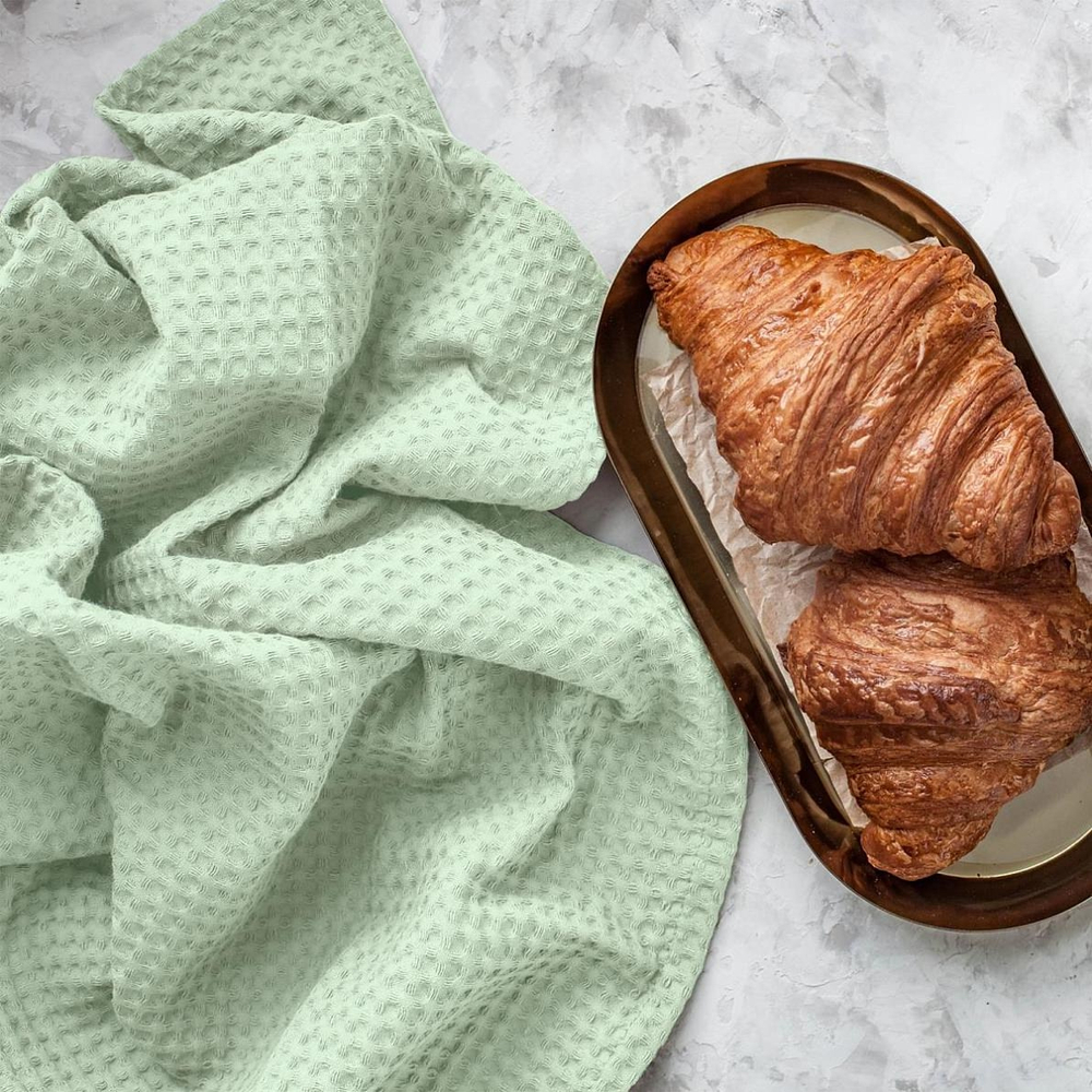 Вафельное полотно нежная зелень