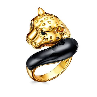 Массивное кольцо "Пантера" с агатом