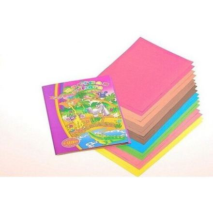 Бумага цв. А4 8цв. 16л. немелов., офсет., одностор., пл. 60гр/м2, карт.уп.