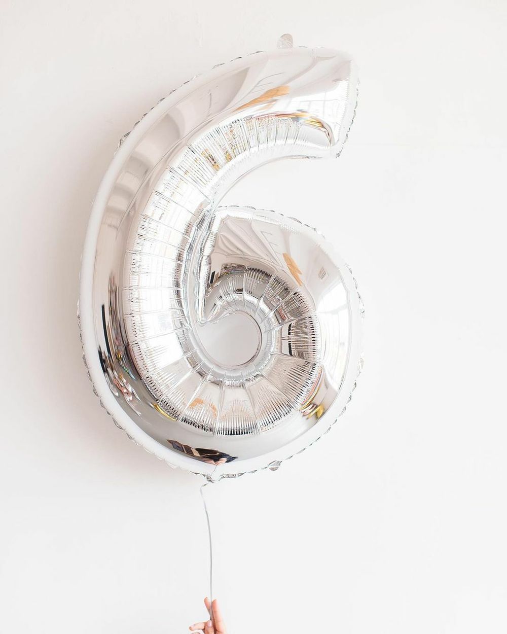 FM Шар 40" / 102 см Цифра 6 / 9 Серебро (БГ-60)  Изображение5