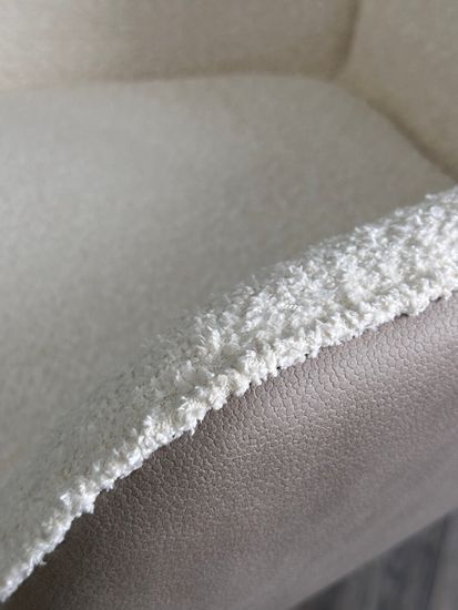 Стул VOLCANO Белый Wales-101, ткань / светло-бежевый Maison 09, экокожа/ черный каркас