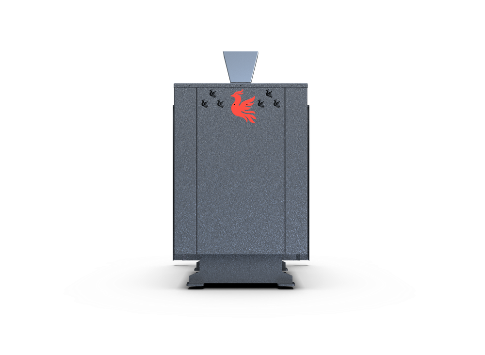 Банная печь Душа- 15 Кожух Квадро Закрытая Каменка панорама 8мм