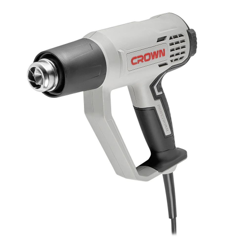 Фен строительный с регулировкой CROWN CT19042K, 2000Вт, 3 режима, 4 насадки, 50-650 градусов